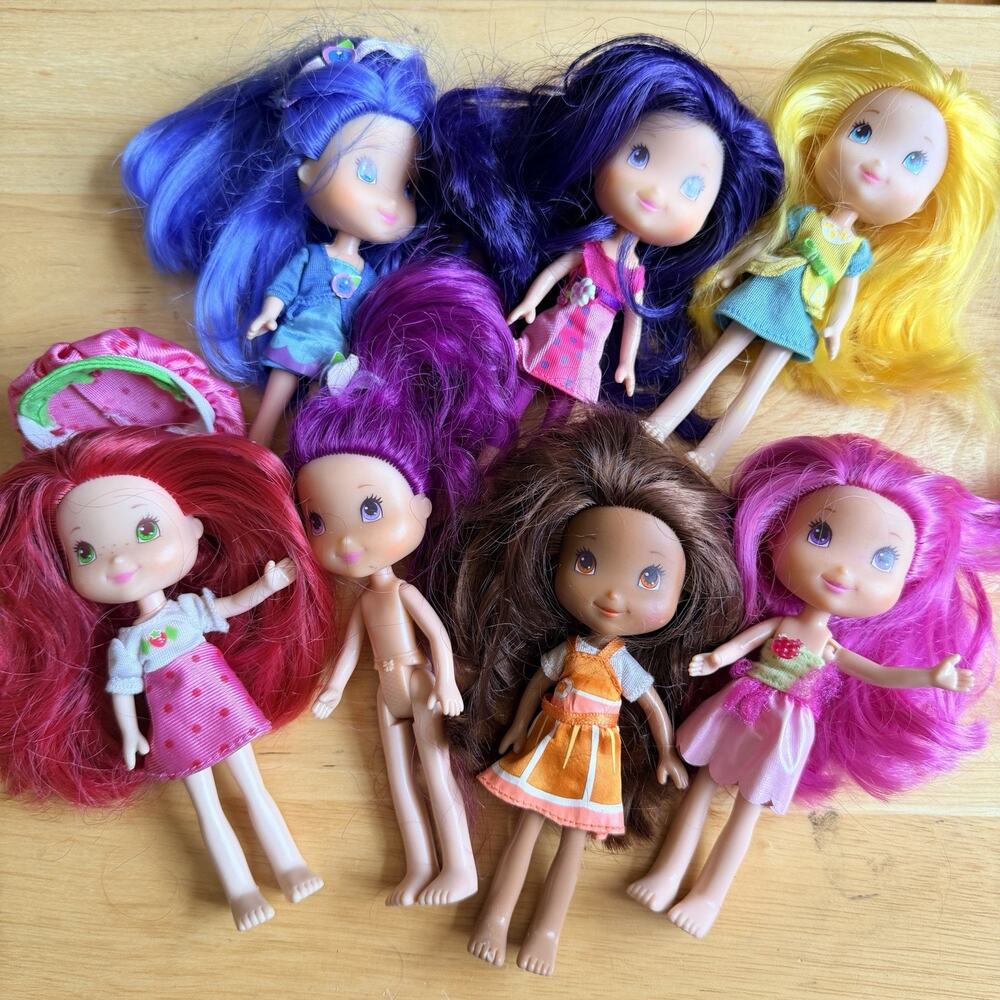Hasbro 2008 Strawberry Shortcake Berry Best Friends 6 Inch Doll Lot of 7 TCFC